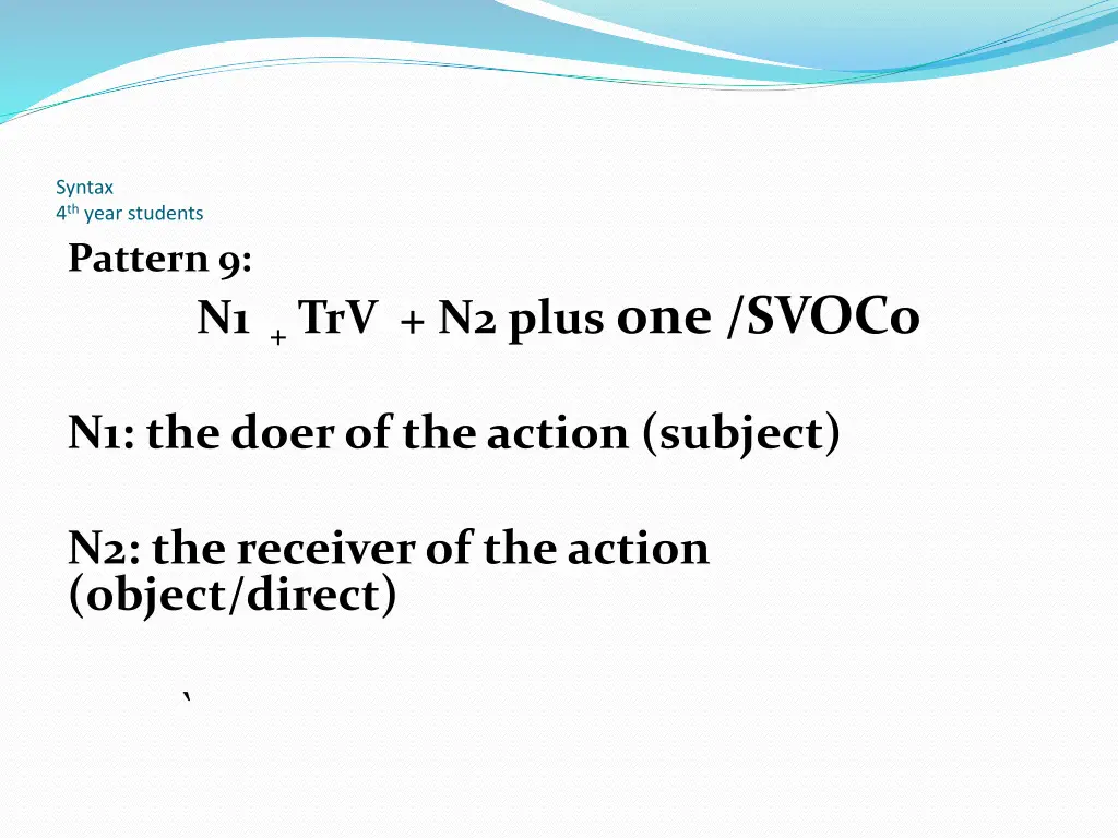 syntax 4 th year students pattern 9