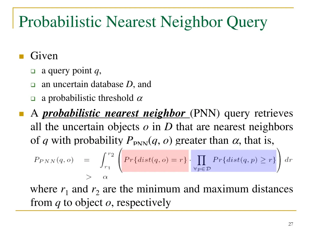 probabilistic nearest neighbor query 1