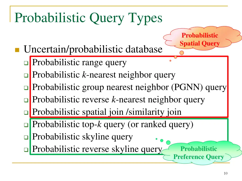 probabilistic query types 1