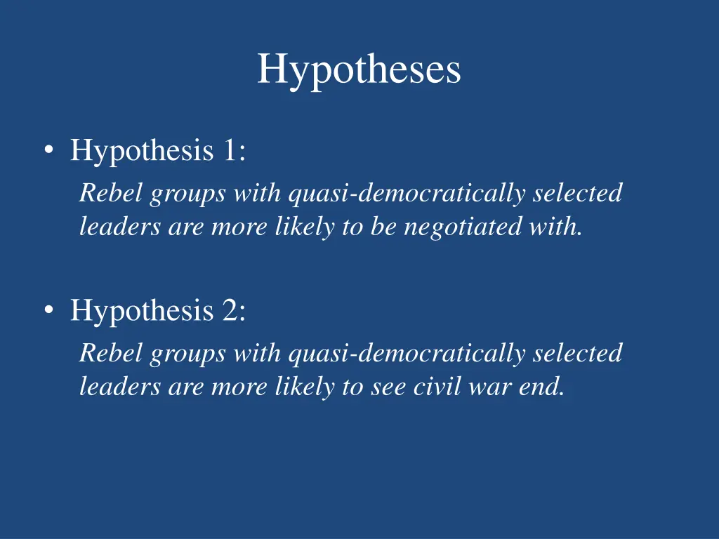 hypotheses