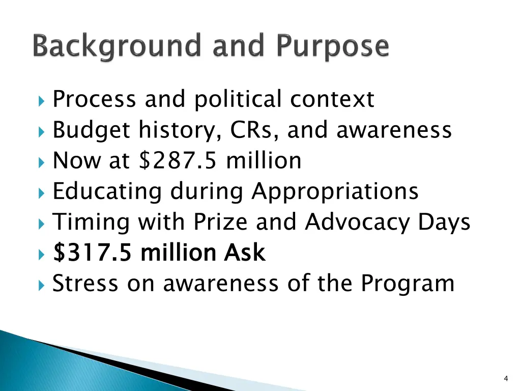 process and political context budget history