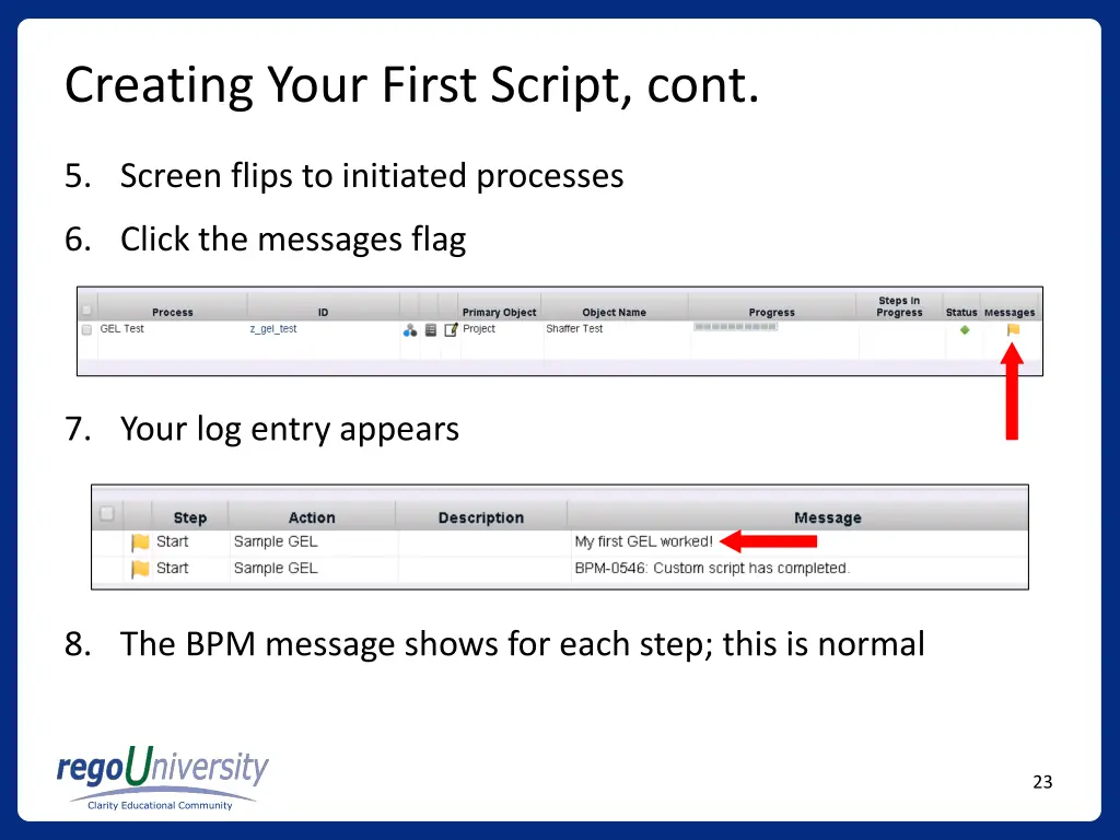 creating your first script cont 9