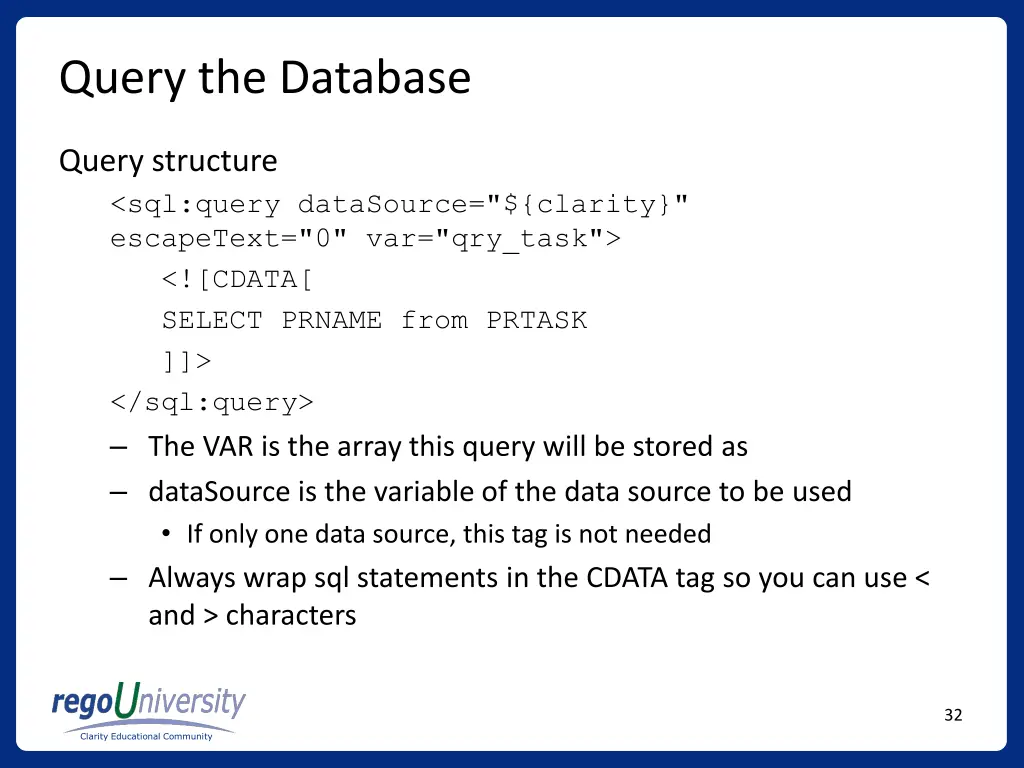 query the database