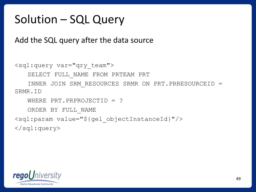 solution sql query
