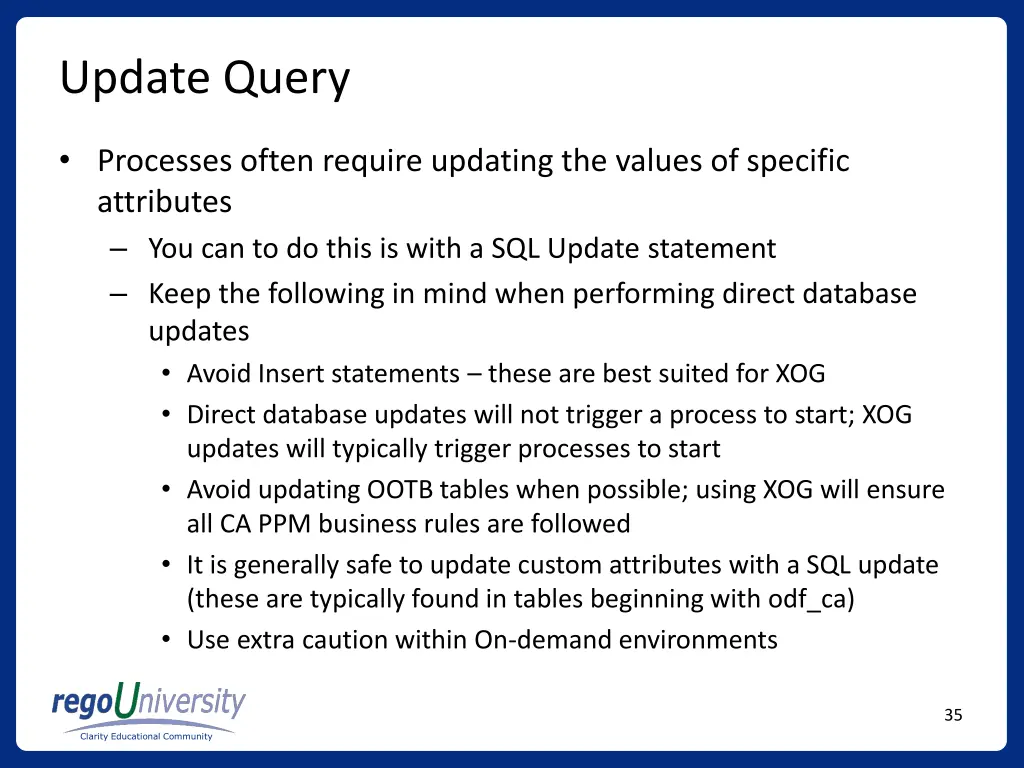 update query