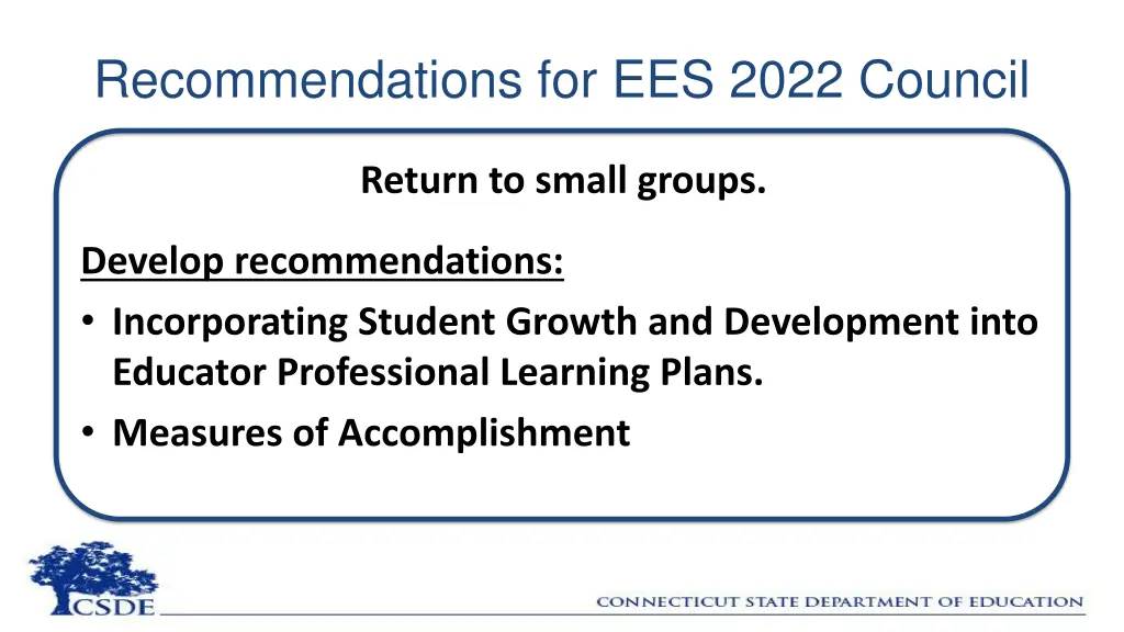 recommendations for ees 2022 council