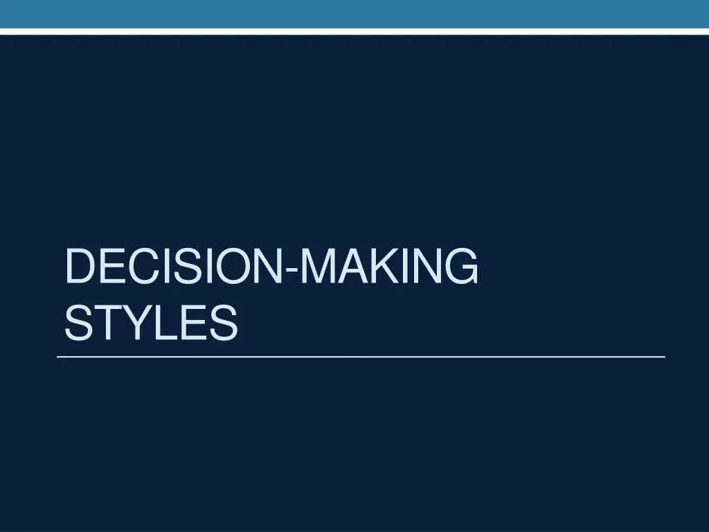 decision making styles