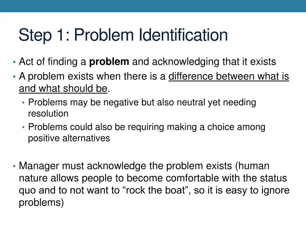 step 1 problem identification
