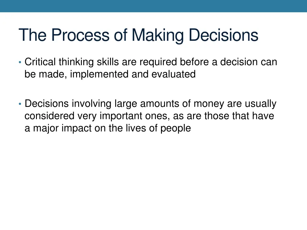 the process of making decisions 1