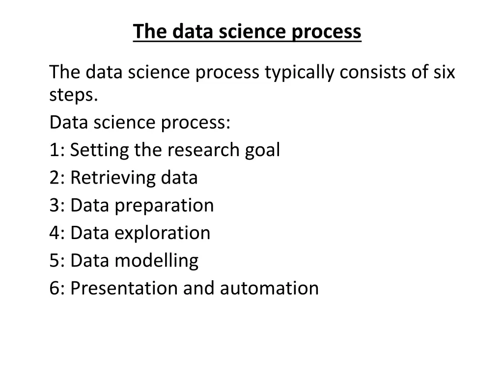 the data science process