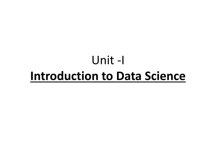 unit i