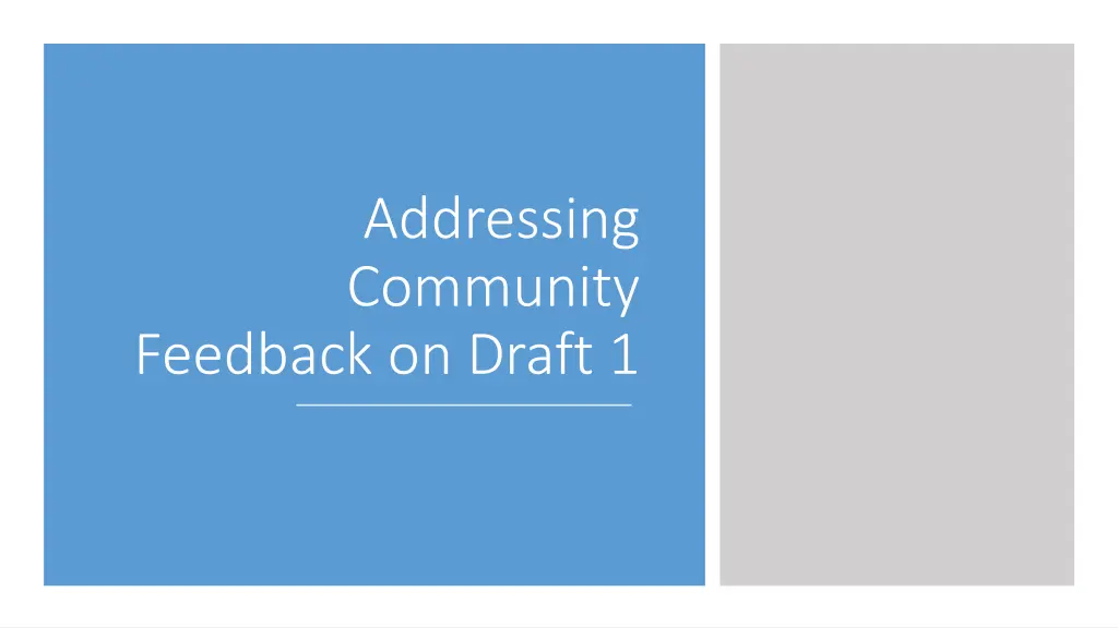 addressing community