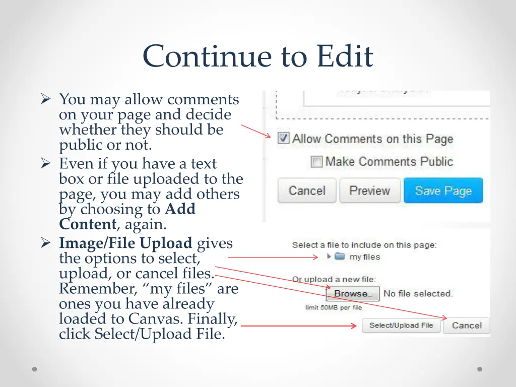 continue to edit