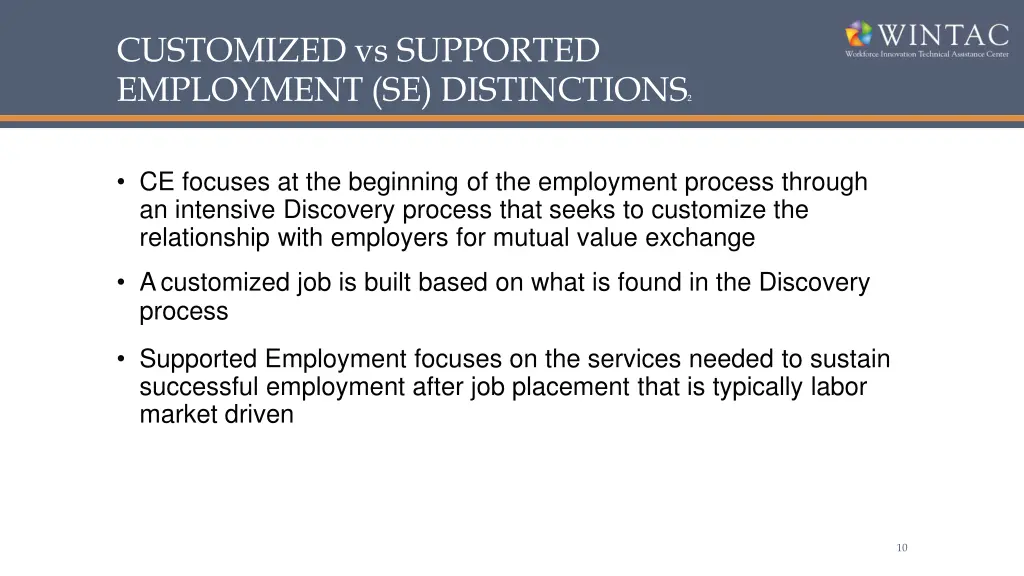 customized vs supported employment