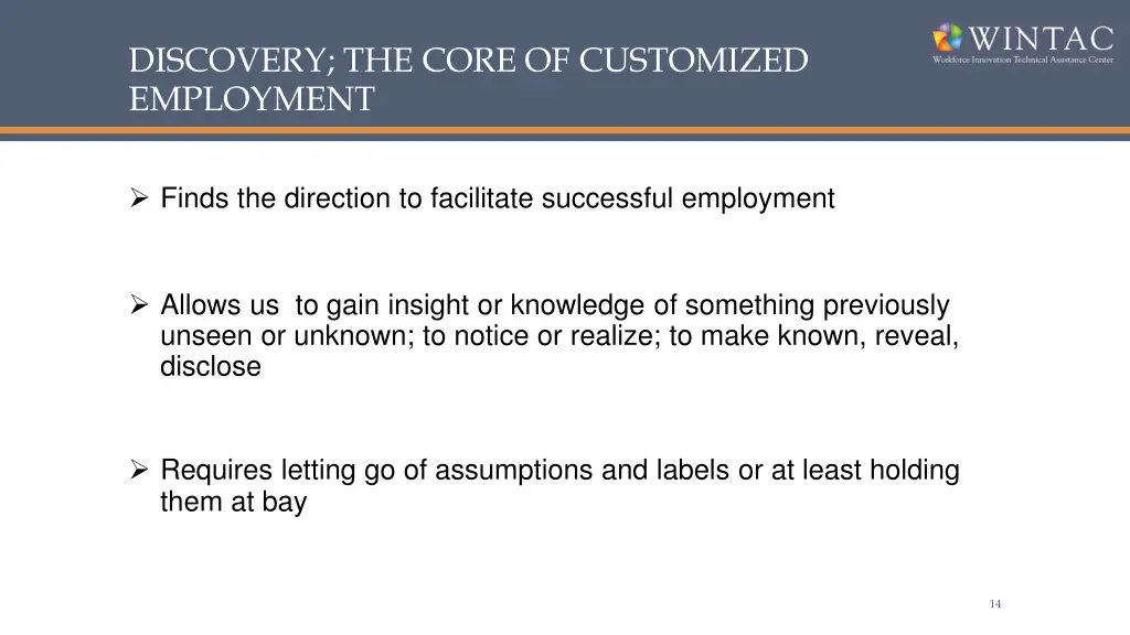 discovery the core of customized employment