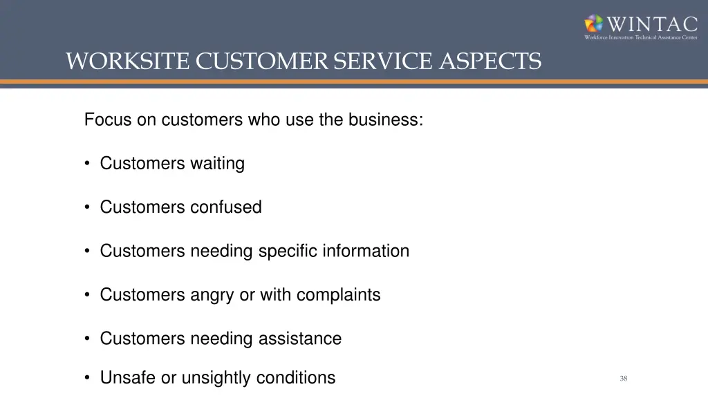 worksite customer service aspects