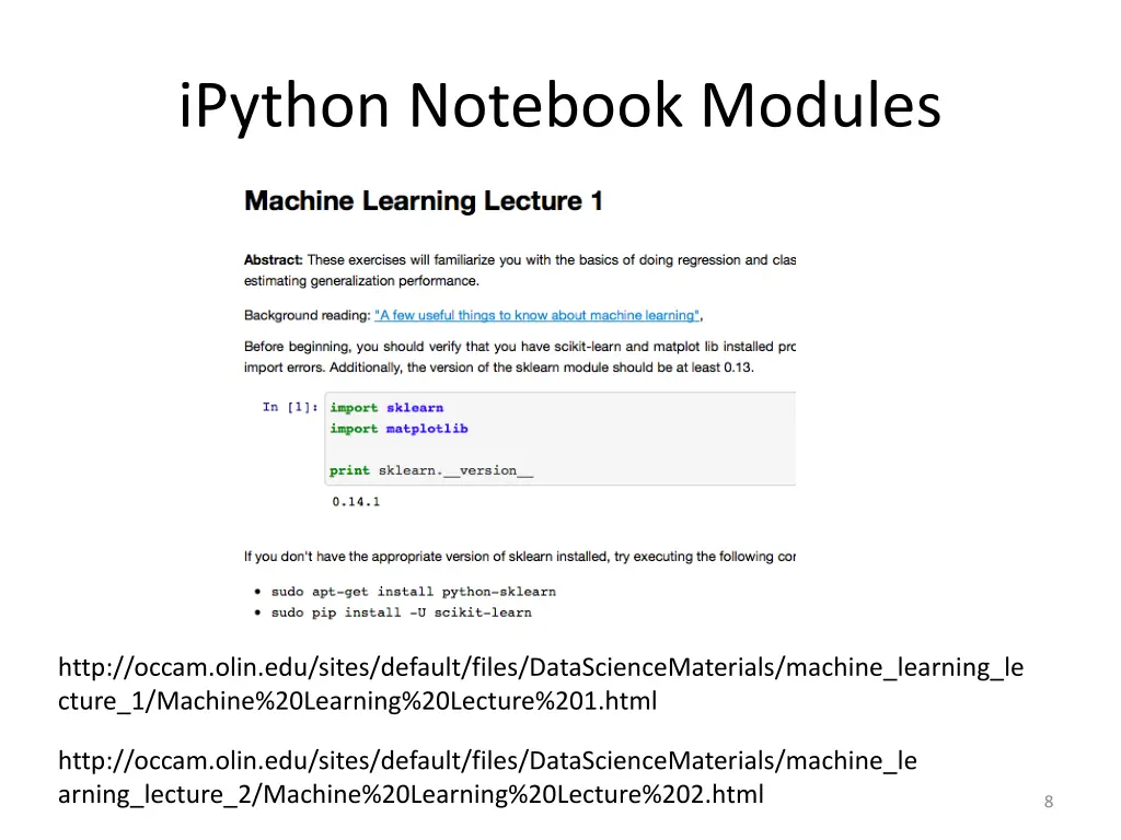 ipython notebook modules