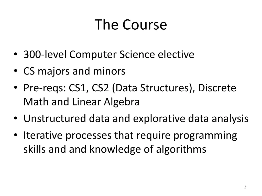 the course