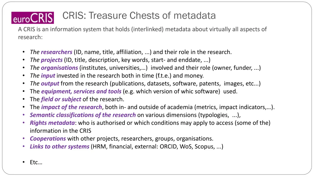 cris treasure chests of metadata