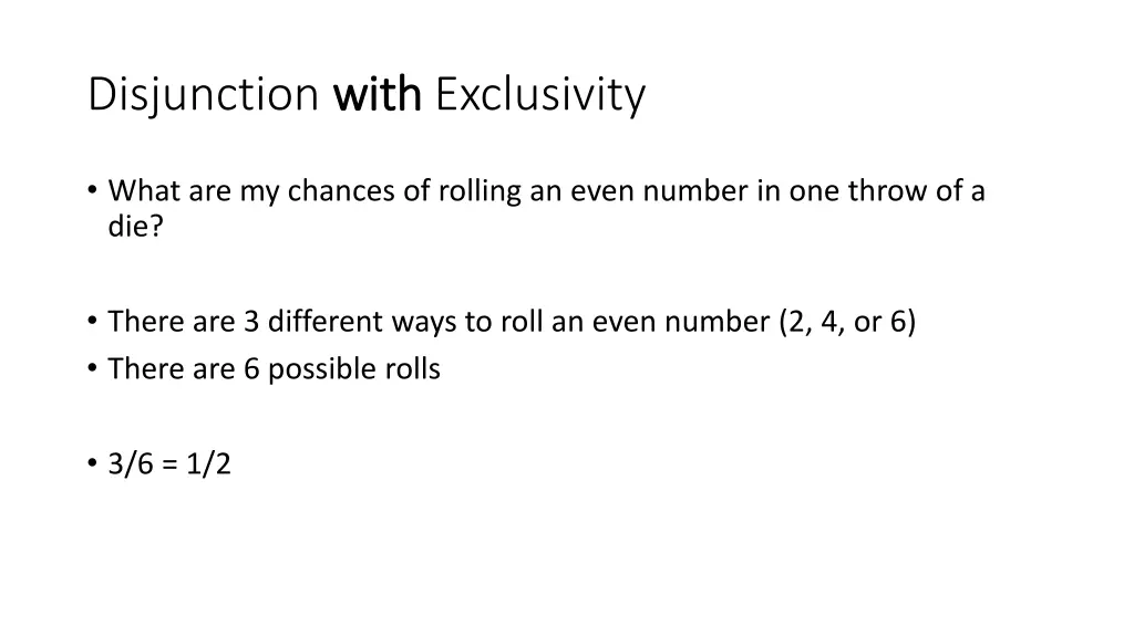 disjunction with