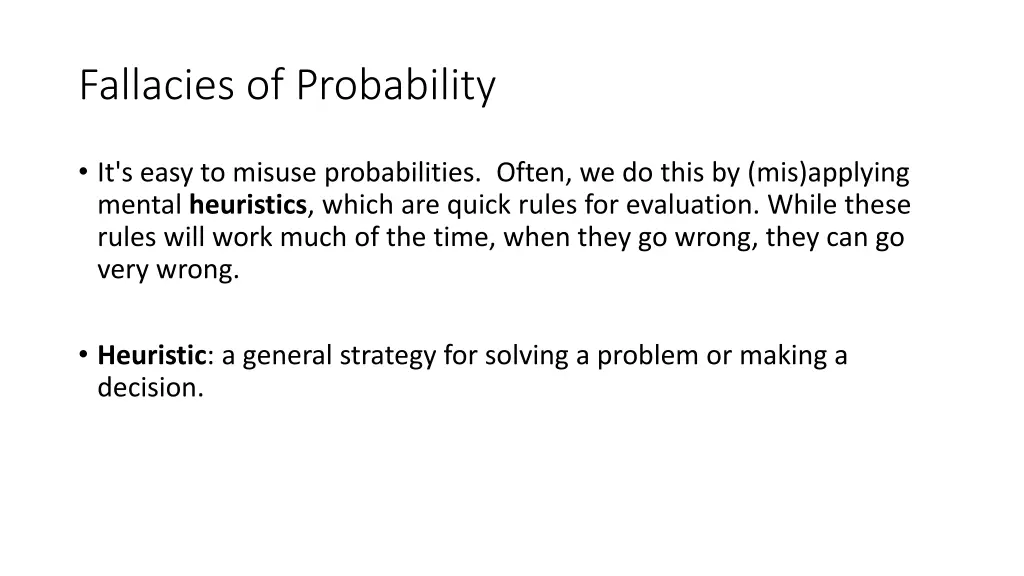 fallacies of probability