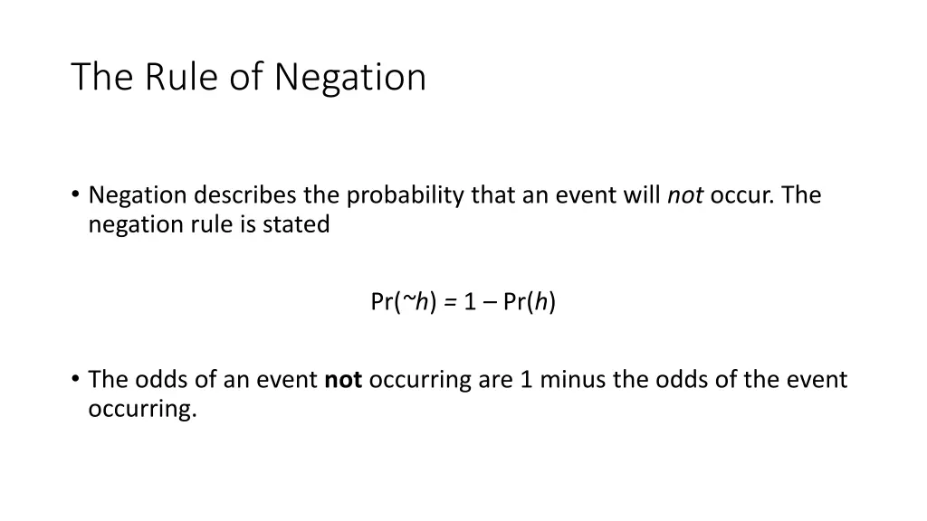 the rule of negation