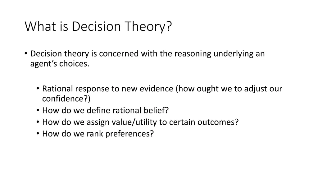 what is decision theory