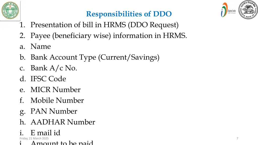 responsibilities of ddo
