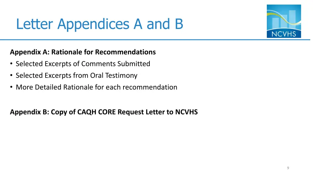 letter appendices a and b
