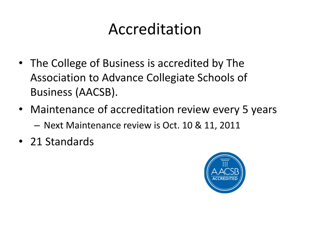 accreditation