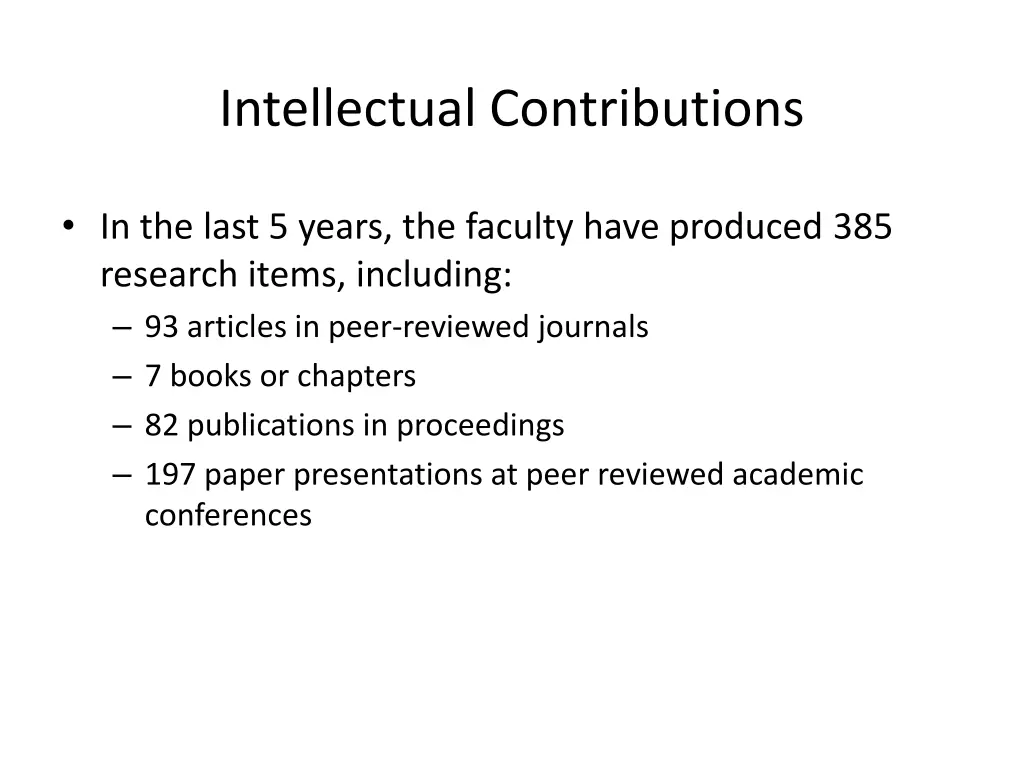 intellectual contributions