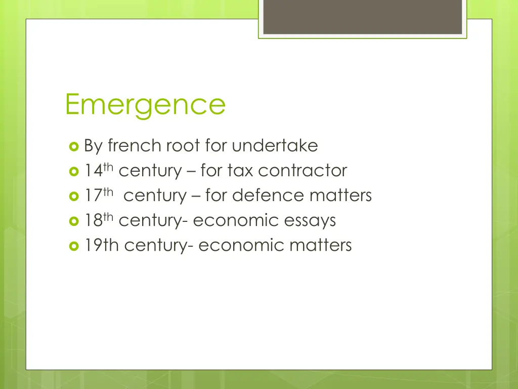 emergence