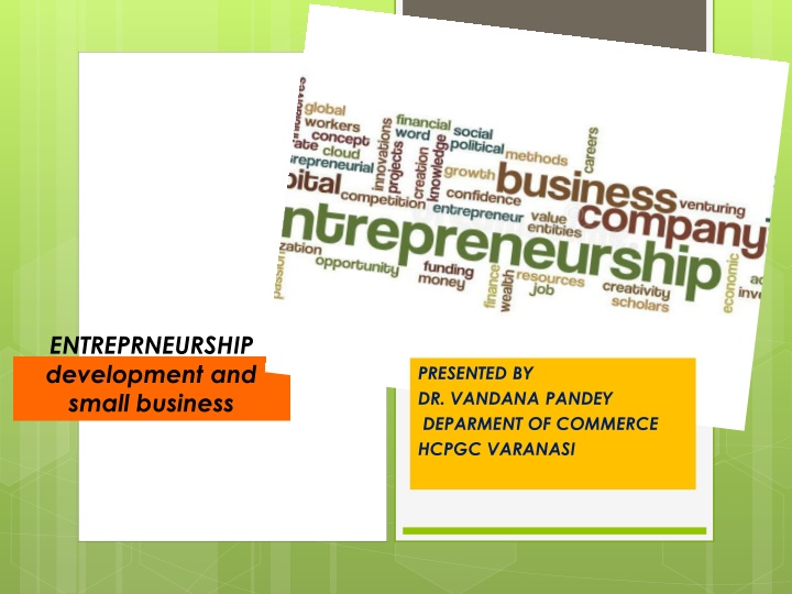 entreprneurship development and small business