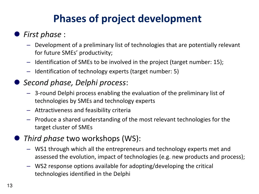 phases of project development first phase