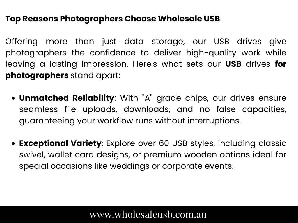 top reasons photographers choose wholesale usb