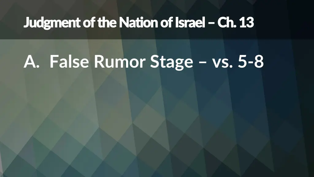 judgment of the nation of israel judgment