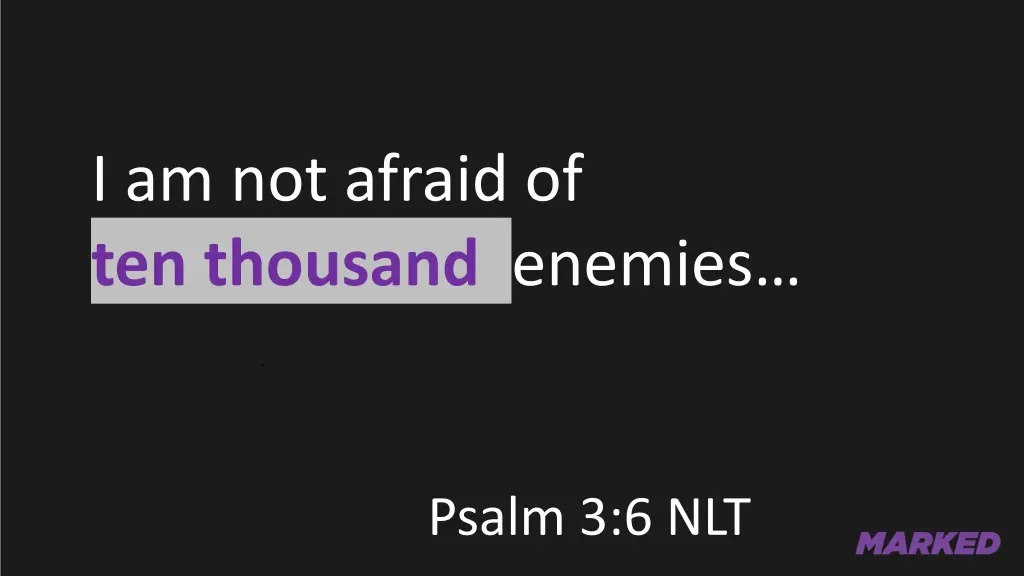i am not afraid of ten thousand enemies