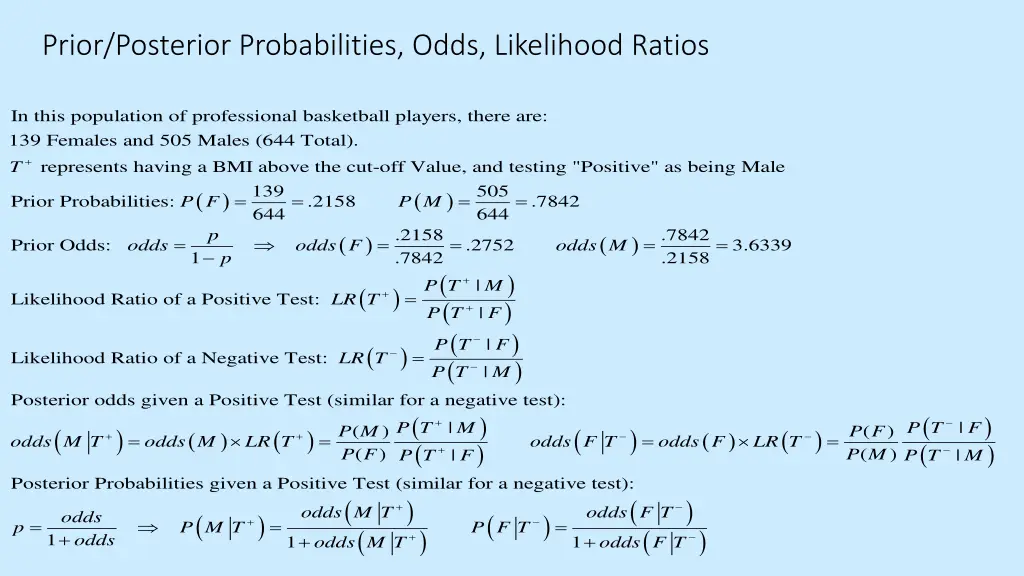 prior posterior probabilities odds likelihood