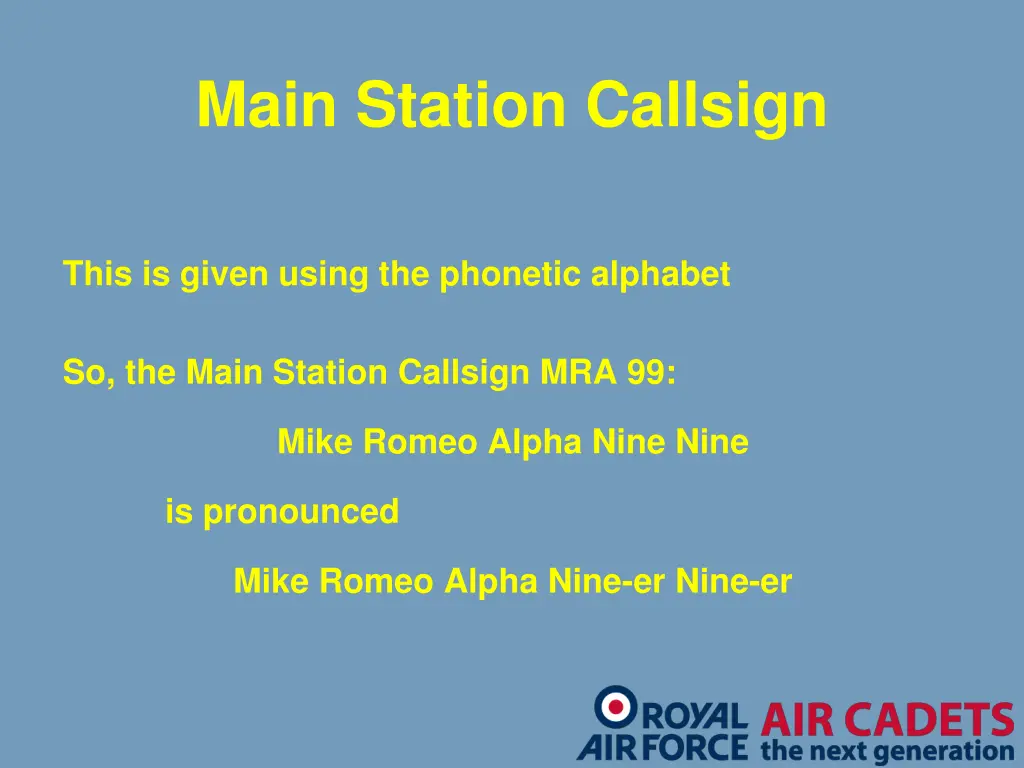 main station callsign