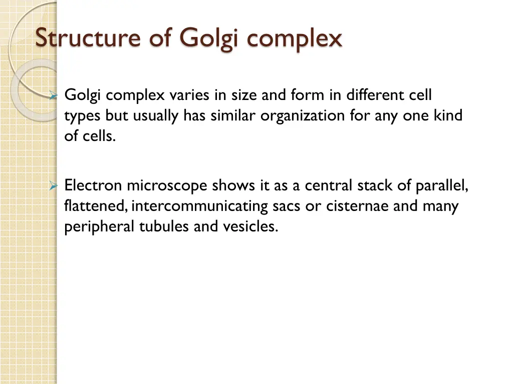 structure of golgi complex
