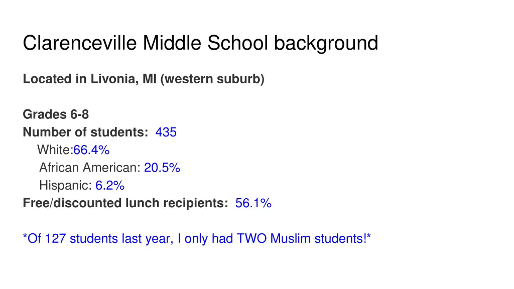 clarenceville middle school background