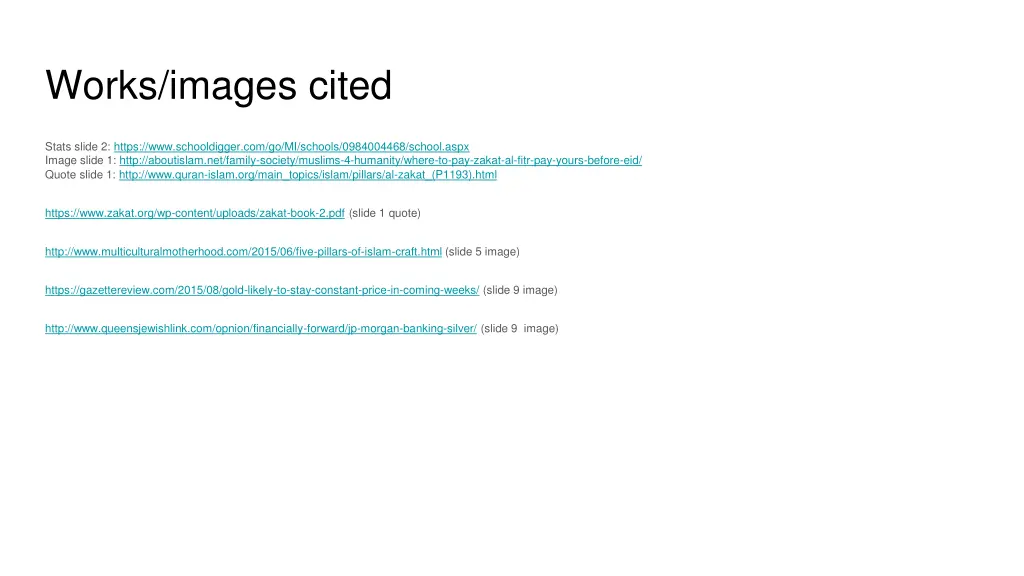 works images cited