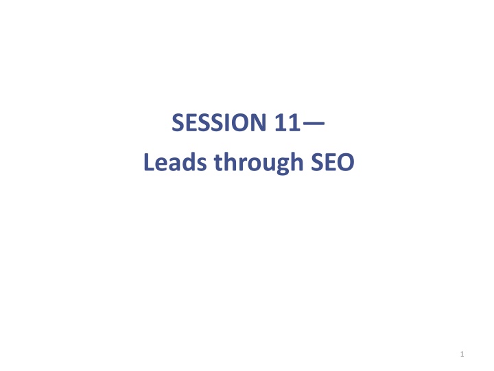 session 11 leads through seo
