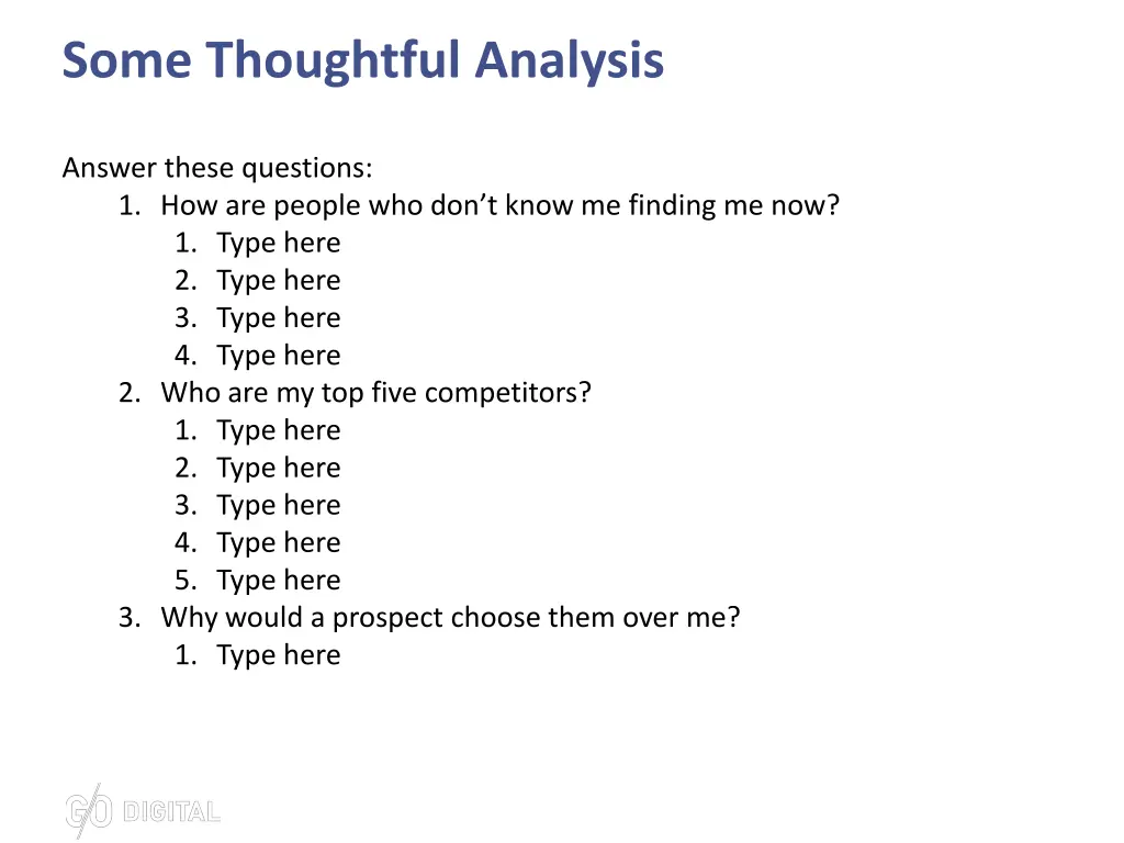 some thoughtful analysis