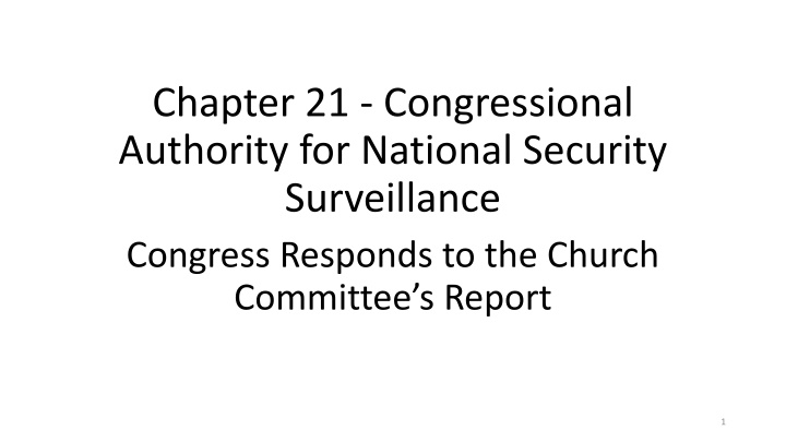 chapter 21 congressional authority for national