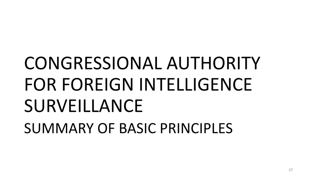congressional authority for foreign intelligence