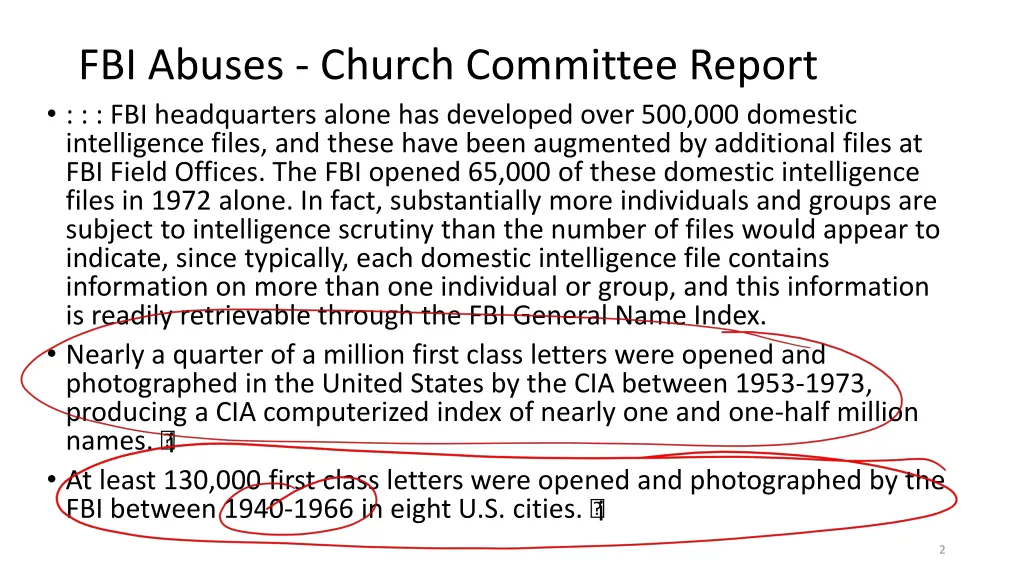 fbi abuses church committee report