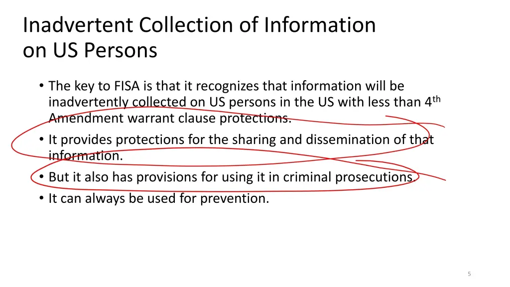 inadvertent collection of information