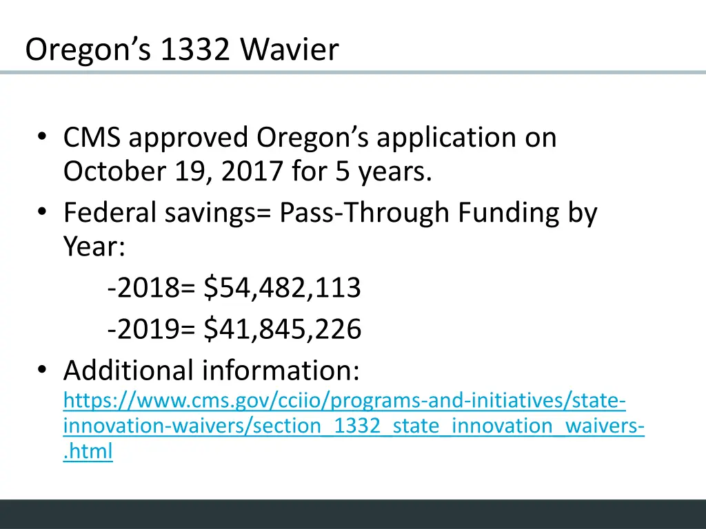 oregon s 1332 wavier
