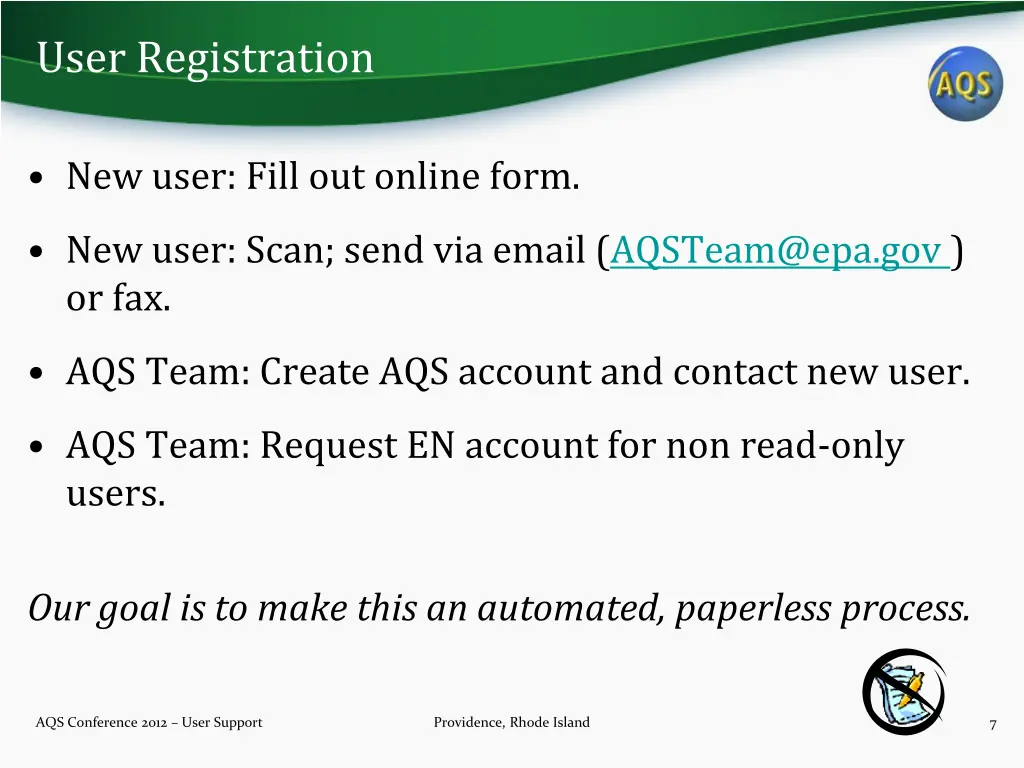 user registration